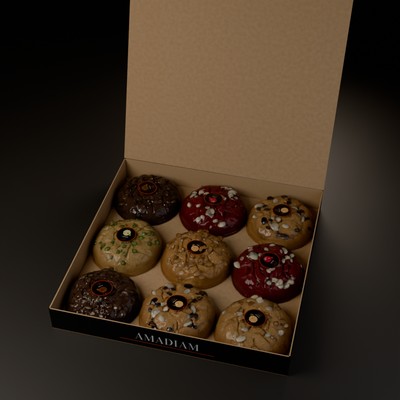 Coffret 9 cookies à composer – étui ouvert
